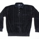 Men's Vintage 70's-80's John Blair Retro Velour Shirt Sweater Blue Stripe size L