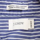 Men's J. crew long sleeve dress blue stripe shirt cotton pinstripe button front