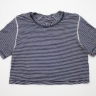 Women's Lululemon Crop Top OK HI tee White/Navy Stripes size 6 yoga SOLD OUT