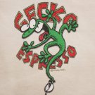 Men's Vintage 80's SURF CRAZY SHIRTS Hawaii Gecko Espresso Tank Top Cream XL EUC