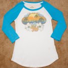Women's Hollister California HCO SURF T-Shirt 3/4 Sleeve White Blue size S vtg