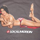Men's Vintage LOCAL MOTION Topless Bikini ALOHA Hula Girl T-Shirt Gray size L