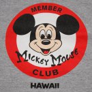 Mens Vintage Disney MICKEY MOUSE Club Member HAWAII T-Shirt heather Gray size XL