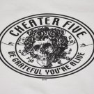Men's Cheater Five skull surf board  SweatShirt Crew Neck White Hawaii L Rare!