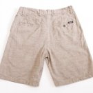 Men's Ezekiel Surf Khaki linen Shorts Tan size 34 walk pacsun Hawaii board $56