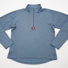 Women's The North Face Pull Over Long Sleeve Half Zip Shirt Light Weight Blue L