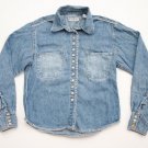Women's VTG BeBe San Francisco Button Down Jean Shirt Jacket Blue Denim size S