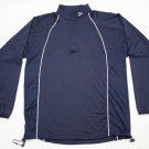 Mens Mizuno Pull Over Athletic Track Jacket Navy Blue size M Run Workout Fitness