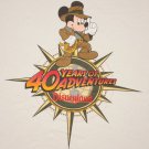 Men's Vintage Disney Designs MICKEY MOUSE Indiana Jones T-Shirt Tee Top White L