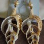 Gold drop Handmade Large shell Dangle Pearl Earrings from Hawaii boutique $90