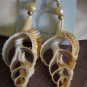 Gold drop Handmade Large shell Dangle Pearl Earrings from Hawaii boutique $90
