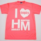 ASICS shoe Honolulu Marathon Hawaii T-Shirt tee running HOT Pink jersey M top