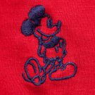 Men's Vintage Mickey Mouse Disney Polo Shirt Red Small striped SOFT THIN 80's