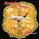 RARE VTG Men's Aloha Airlines SPREADING OUR WINGS T-Shirt Black M tee Hawaii med