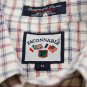 Men's Faconnable Button Down Shirt Cream Plaid size M dress long sleeve cotton