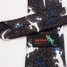 Black Gecko Hawaii Neck Tie Vintage 80's 90's smaller size skinny 2.25" 50" long