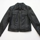 Women's REACTION Kenneth Cole Leather Jacket Black size Medium biker coat zip