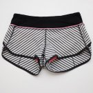 RARE Lululemon Speed Shorts black white pink stripe size 4 crossfit Excellent