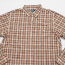 Men's RALPH LAUREN POLO WESTERN Button Down Shirt Brown Plaid XL Pearl snap $99