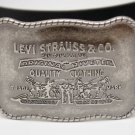 Levis Jeans logo pony Metal Belt w/ Buckle Black Leather size 32 NEW $39.99 vtg