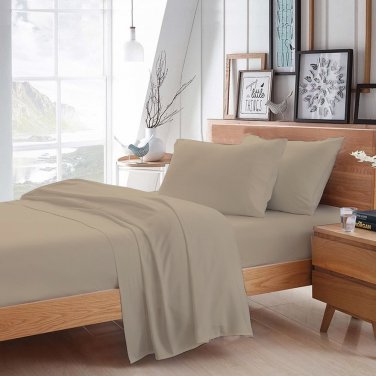 400TC TAUPE SOLID KING SHEET SET &acirc;�� 100% EGYPTIAN COTTON