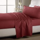 500TC BARGUNDY  SOLID QUEEN SHEET SET – 100% EGYPTIAN COTTON
