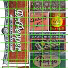 1003 - Advertising Decal Set 17 GHOST SIGNS DR PEPPER FAYGO GUM STAR THEATER