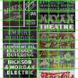 1029 - Advertising Decals Set 32 GHOST SIGNS MAYAN THEATER PEPSI ABS EMPIRE BUILDING MEATS