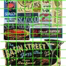 2106 - Seafood Ad Set 3 SEAFOOD RESTAURANT JAZZ CLUB  STORE SIGNS