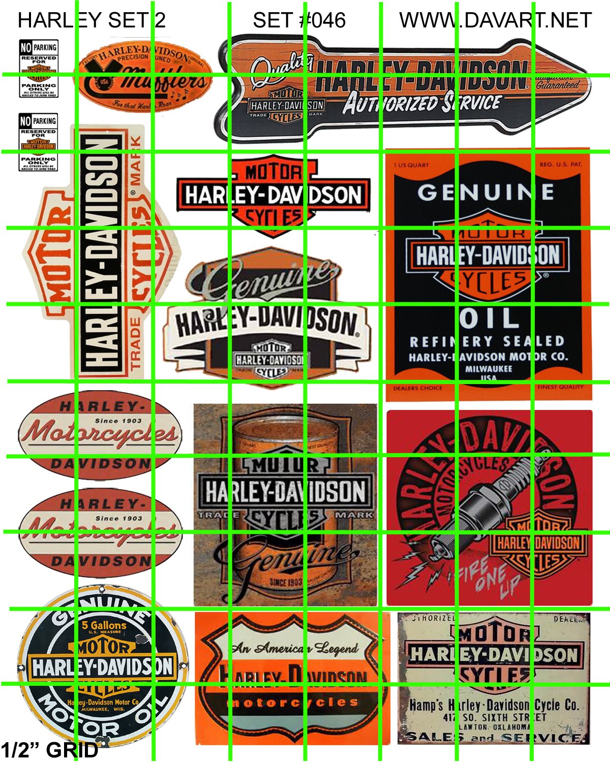 4003 - HARLEY Set 2 HARLEY DAVIDSON MOTORCYCLE SIGNS
