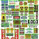 5002 - Ad Poster Set 9 EXIT WARNING TELEPHONE FACTORY SIGNAGE
