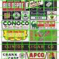 5015  -  Assorted Ad Set 5 BUS DEPOT GAS OIL CIGARS ADVERTISING SIGNS