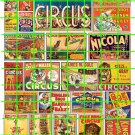 3000 - CIRCUS SET 1 Vintage Circus Advertising Clowns Animals
