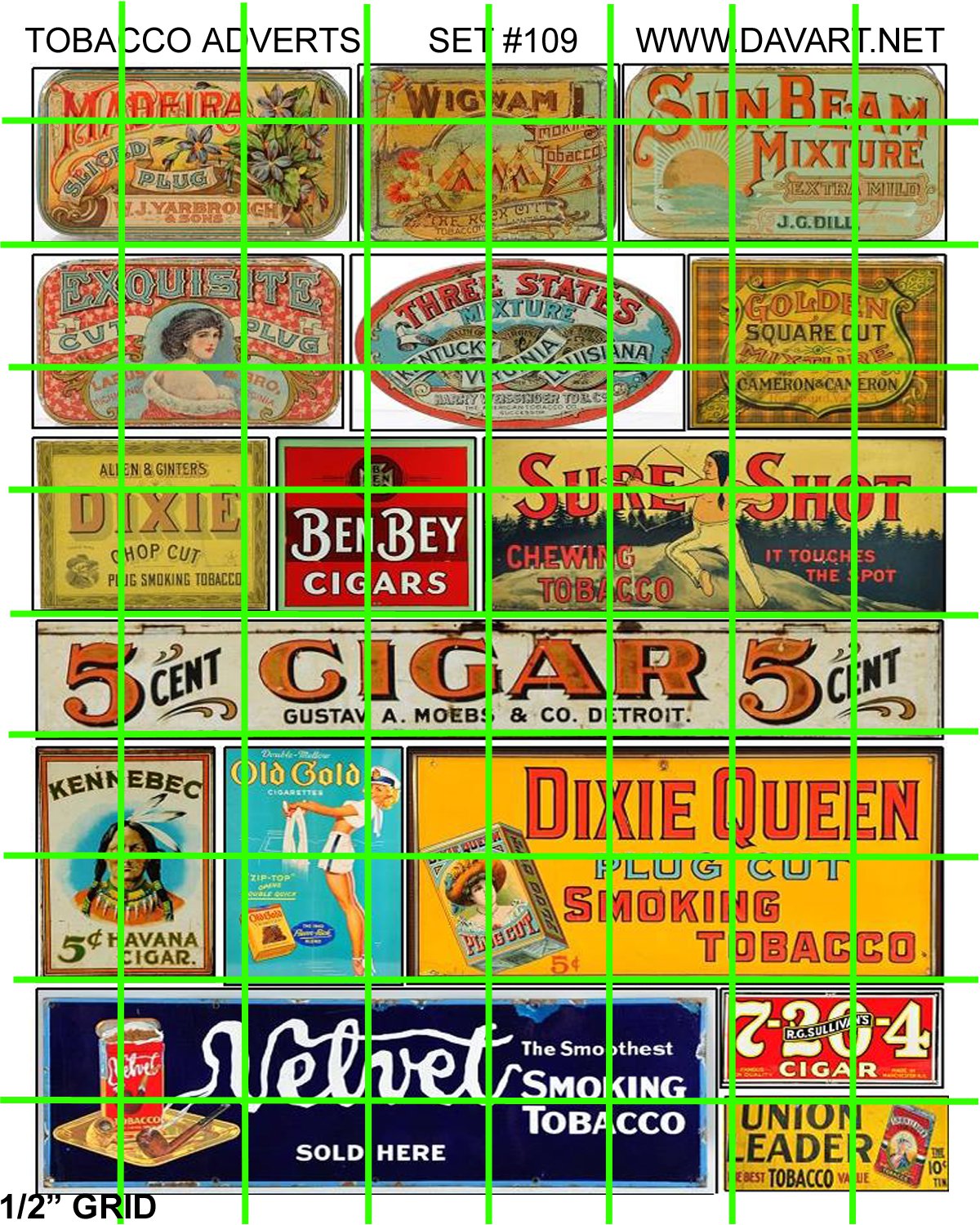 2004 - TOBACCO PLUG CIGAR CIGARETTE DIXIE QUEEN VINTAGE SIGNS
