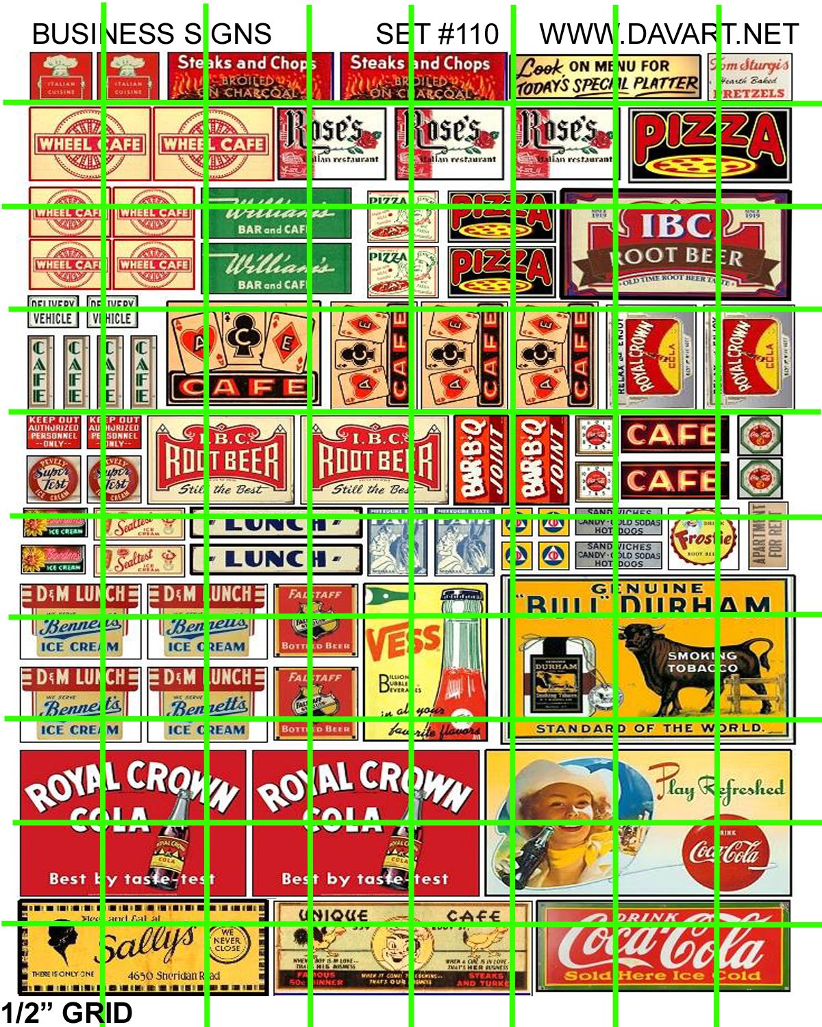 5025 - BUSINESS SIGNS PIZZA BBQ LUNCH CAFE SODAS COLAS POP