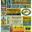 5043 - 1890's to 1930's Steam Era asst'd signs & ads Coke Tobacco Shell Remington