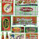 1005 - Assorted waterslide decals Soda, Cola and Coke building signage
