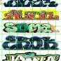 6020 - DAVE'S DECALS - GRAFFITI SET ASSORTED SIZES and STYLES