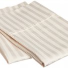 1000 Thread Count 100% Egyptian Cotton Ivory Color Striped Queen Size Pillowcases