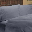 1200 TC FITTED SHEET QUEEN GREY STRIPE EXTRA DEEP POCKET 100% EGYPTIAN COTTON