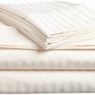 6pc Sheet Set 1000 Thread Count Striped Ivory Queen 100% Egyptian Cotton 15" DEEP POCKET