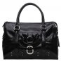 Alexandra Jordan Black Leather Luggage Style Tote
