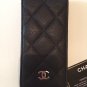 Chanel Black Quilted Caviar Leather iPhone 5/5s Flip Case Pouch Card Holder SHW