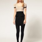 Karen Millen Beige & Black Peplum Work Dress - Size 2 UK 8 - 10 BNWT RRP £125