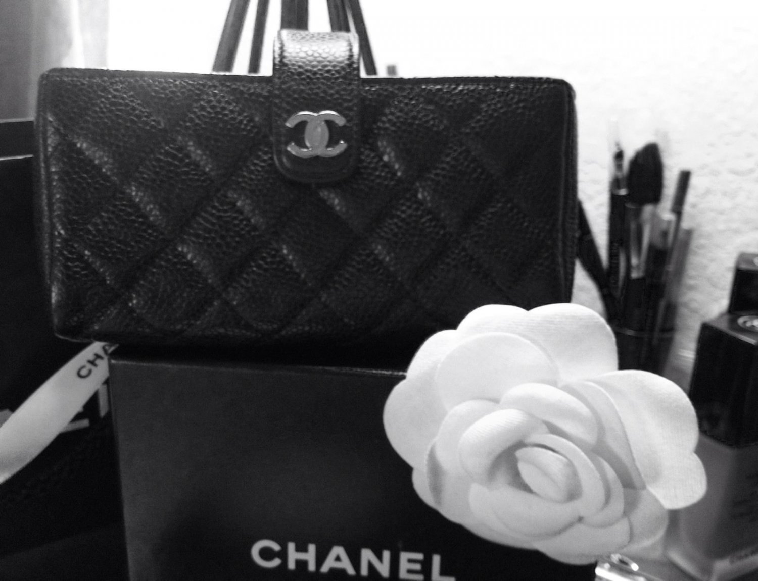 chanel black caviar silver hardware