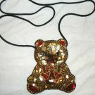 Sparkly Sequined Teddy Bear Christmas Purse Stocking Stuffer