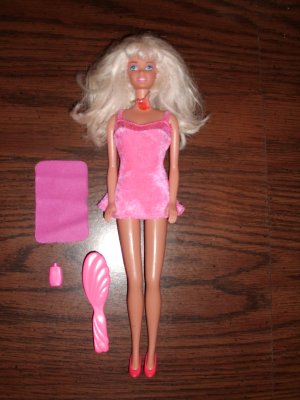 Barbie Sun and Beach Doll Pink Dress Shoes Towel