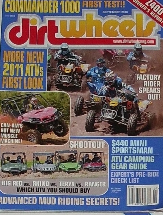 1 Back Issue Dirt Wheels Magazine September 2010