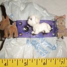 Puppy in My Pocket Purple Charm Bracelet with 3 snap-on Dogs