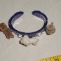 Puppy in My Pocket Purple Charm Bracelet with 3 snap-on Dogs